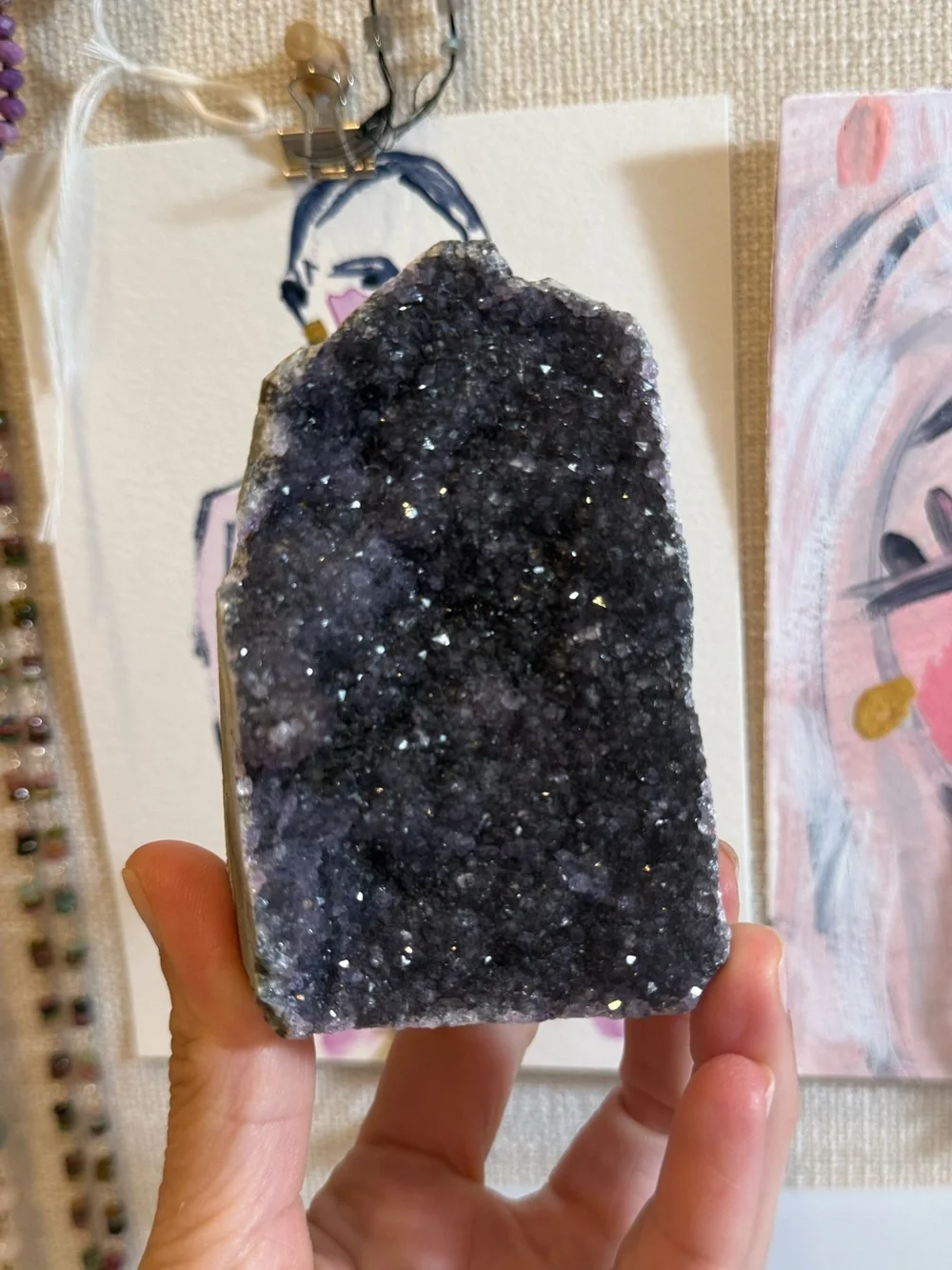 Lot of two small amethyst cut base specimens from Brazil